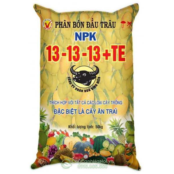 Công dụng phân bón đầu trâu NB NPK 13 - 13 - 13 + TE